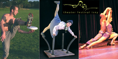 Theaterfestival Isny: Logo mit Frisbee-Freestyler